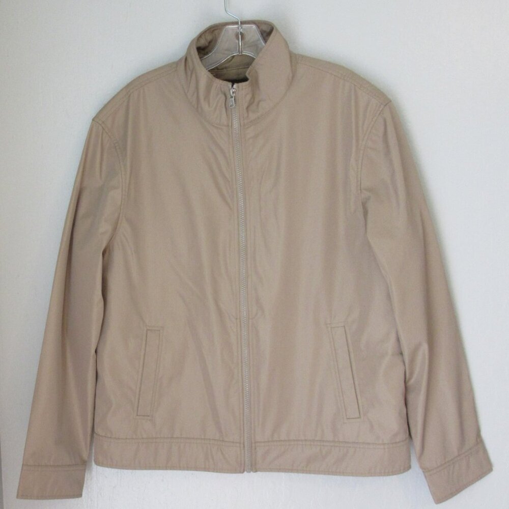 Michael Kors Tan Removable Vest Mock Neck Pockets Zip Long Sleeve Large Jacket - Picture 5 of 10